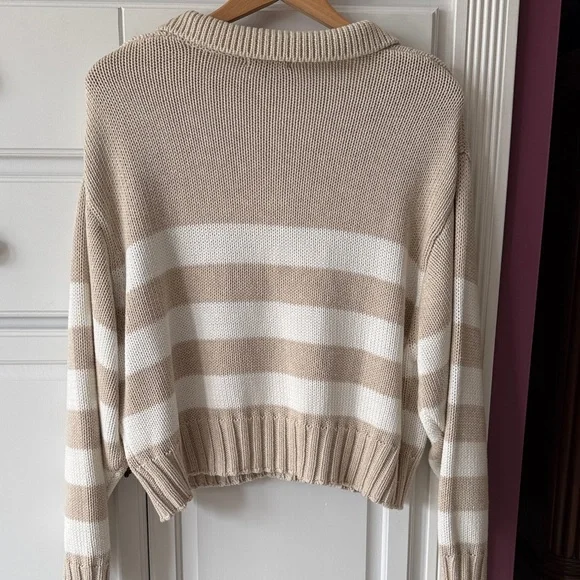 Quince collared cropped organic cotton sweater - Picture 5 of 6